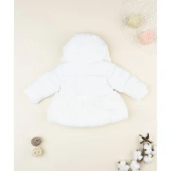 Prenatal Abrigo acolchado niña blanco con inserto de peluche
