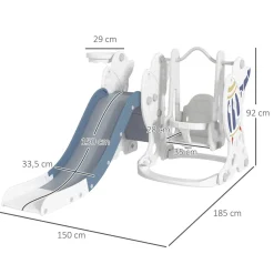 Homcom Aiyaplay - Tobogán, columpio y canasta