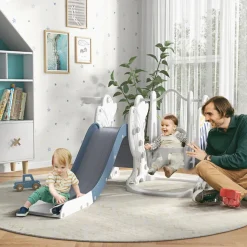 Homcom Aiyaplay - Tobogán, columpio y canasta