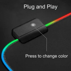 KLACK EUROPE Alfombrilla ratón Gaming XXL con luces LED 80 x 30 cm
