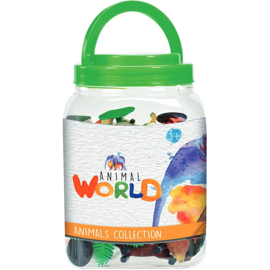 ANIMAL WORLD - Bote con 28 animales* Coleccionables Y Mini Mundos