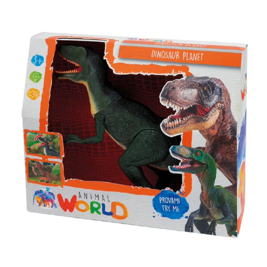 ANIMAL WORLD - Dinosaurio con luces y sonidos* Coleccionables Y Mini Mundos