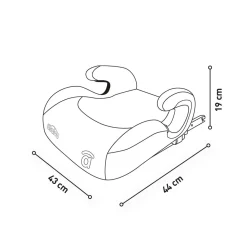 ASALVO - Silla de auto Elevador I-Size Rise Fix Gris 135-150 cm