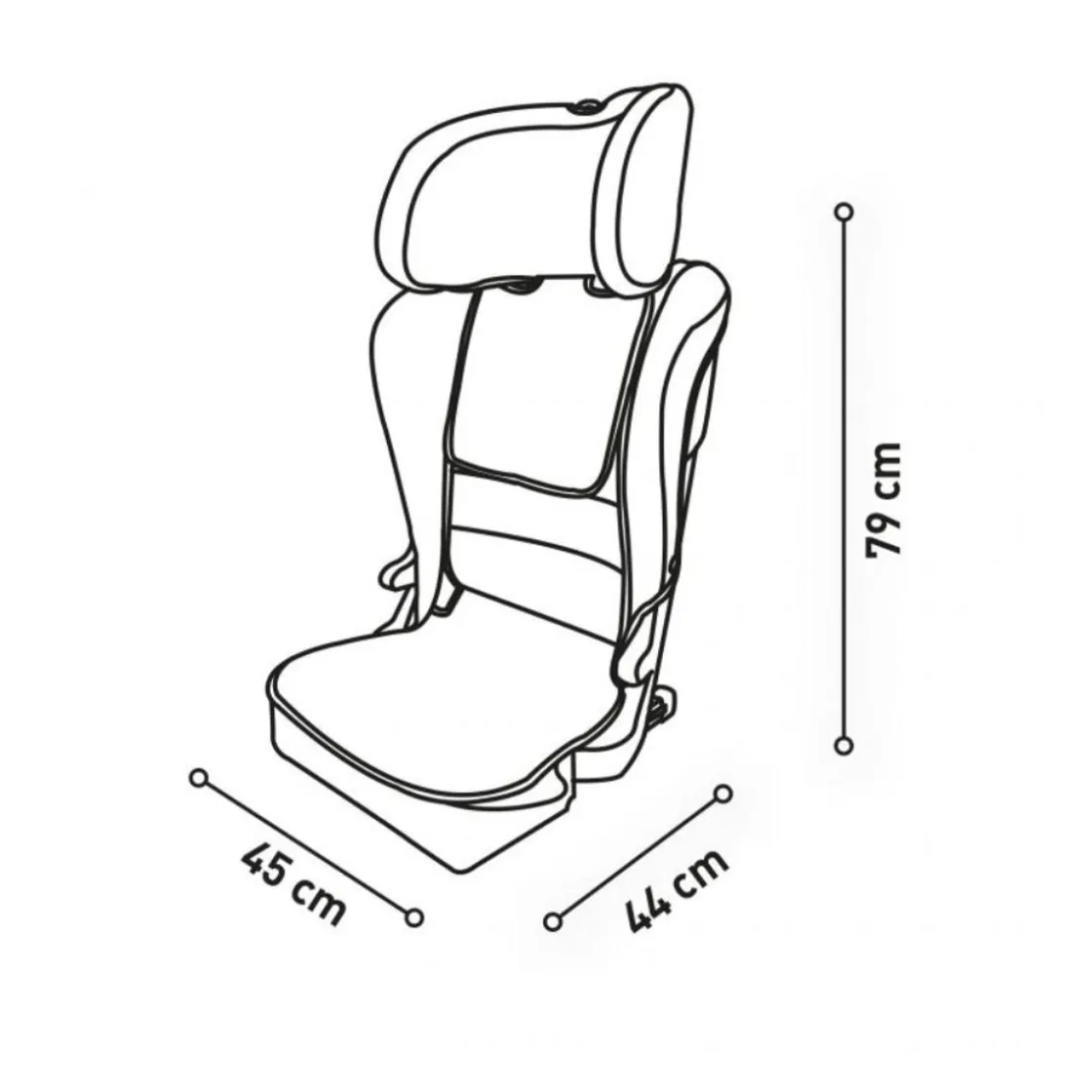 ASALVO - Silla de auto I-Size Unifix Gris 100-150 cm