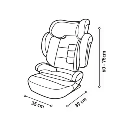 ASALVO - Silla de auto I-Size Poe Fix Gris 100-150 cm