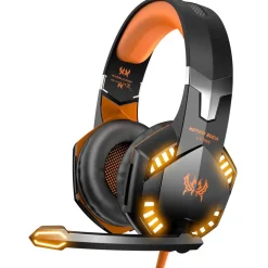 KLACK EUROPE Auriculares Gaming con LED y control de volumen para consola PS4, XBOX y PC Naranja* Electrónicos