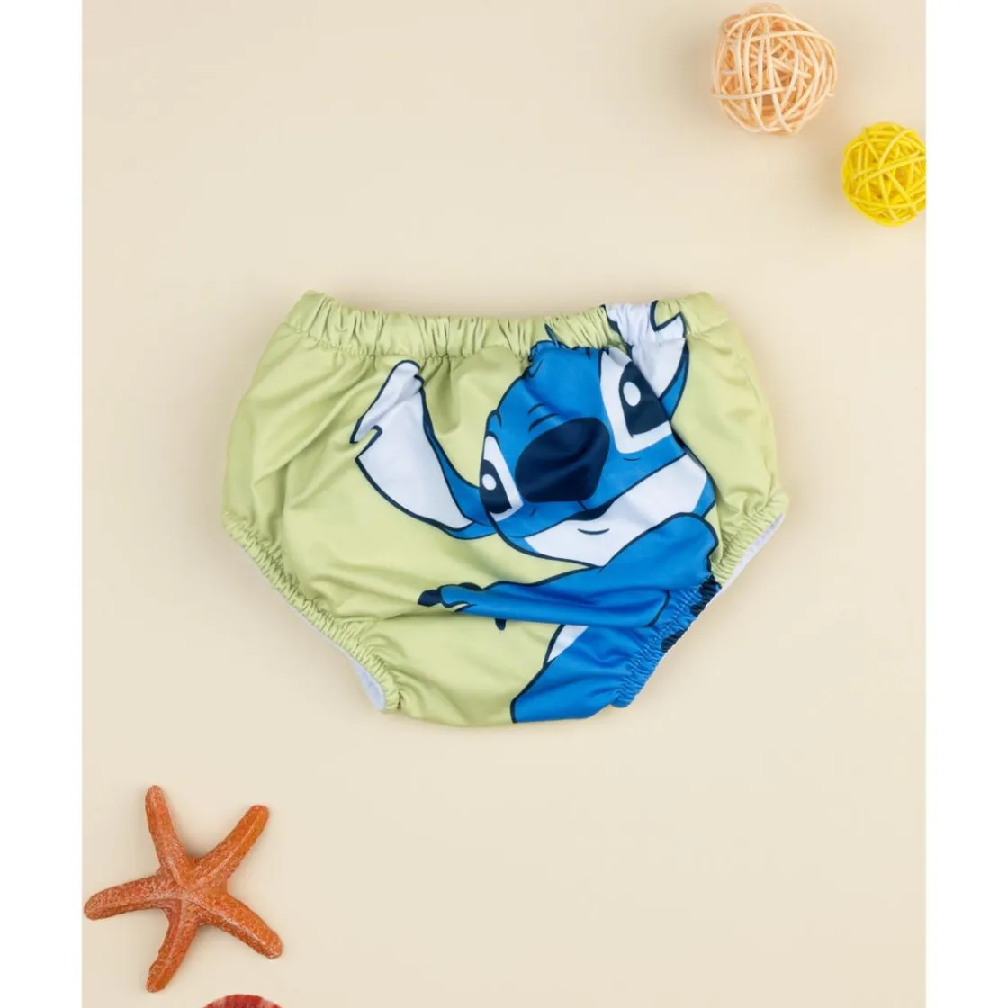 Prenatal Bañador Anti-Fugas Stitch Verde para Niños