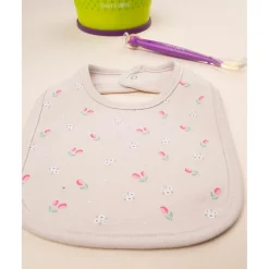 Prenatal Babero Beige Flores Rojas para Recién Nacida* Recién Nacido·Ropa Y Accesorios|Ropa Y Accesorios·Baberos