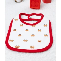 Prenatal Babero niño – reno all over con vivo rojo