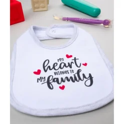 Prenatal Babero Unisex Blanco y Gris