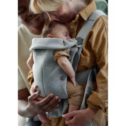Baby Bjorn - Portabebés mini gris claro 3d jersey