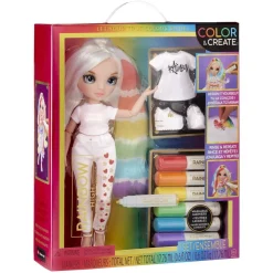 RAINBOW HIGH BABY born - Muñeca Fashion DIY ojos azules, top y zapatos extra, rotuladores lavables arcoiris* Muñecas