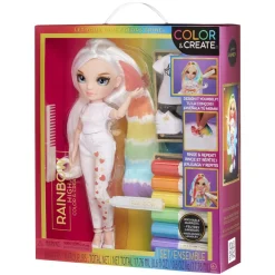 RAINBOW HIGH BABY born - Muñeca Fashion DIY ojos azules, top y zapatos extra, rotuladores lavables arcoiris* Muñecas