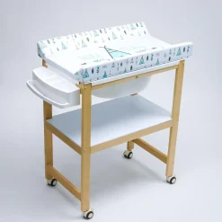 PLASTIMYR Bañera de Madera Natural Sobrebidé Tipys Mint* Baño Y Accesorios·Bañeras Cambiador