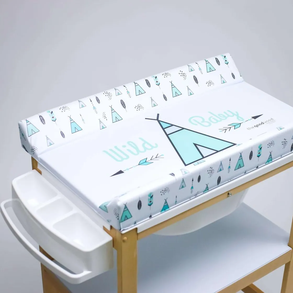 PLASTIMYR Bañera de Madera Natural Sobrebidé Tipys Mint* Baño Y Accesorios·Bañeras Cambiador