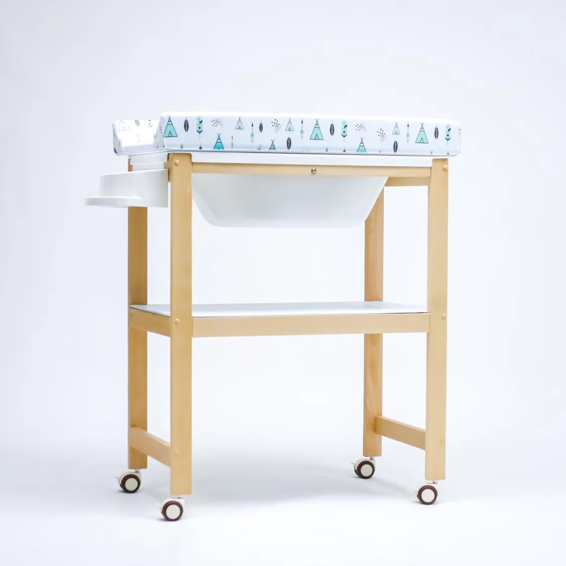 PLASTIMYR Bañera de Madera Natural Sobrebidé Tipys Mint* Baño Y Accesorios·Bañeras Cambiador