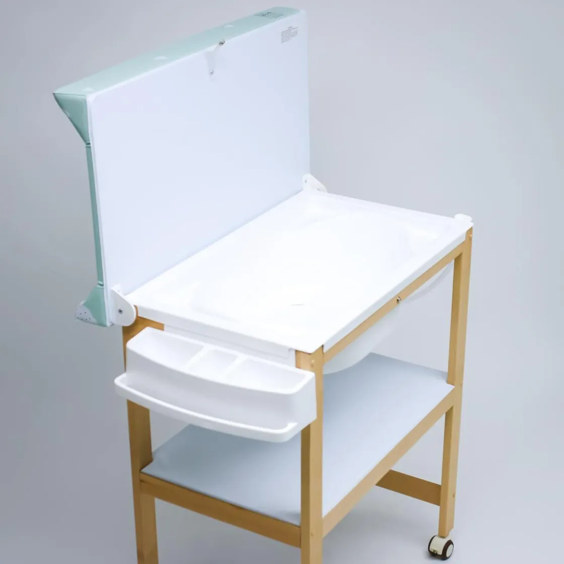 PLASTIMYR Bañera de Madera Natural Sobrebidé Tipys Mint* Baño Y Accesorios·Bañeras Cambiador