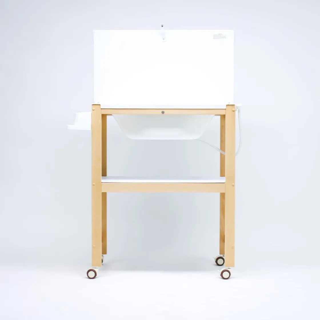 PLASTIMYR Bañera de Madera Natural Sobrebidé Topos Rosa* Baño Y Accesorios·Bañeras Cambiador