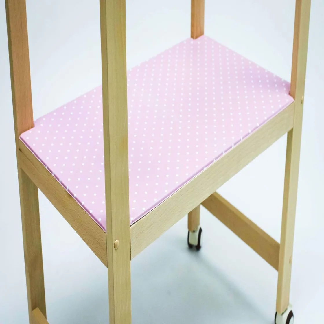 PLASTIMYR Bañera de Madera Natural Sobrebidé Topos Rosa* Baño Y Accesorios·Bañeras Cambiador