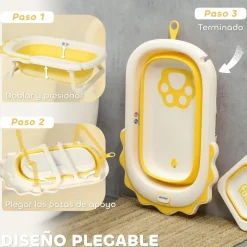 AIYAPLAY Bañera plegable con cojín y palangana