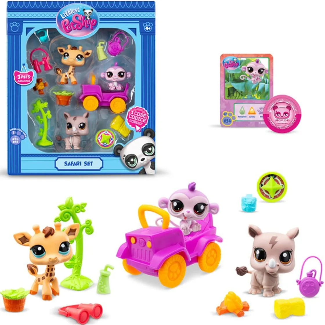 LITTLEST PET SHOP Bandai - Littlest PetShop - Safari Set ㅤ* Coleccionables Y Mini Mundos
