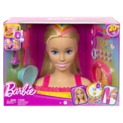 MATTEL Barbie - Busto de Barbie con pelo largo y accesorios para jugar a peluquería ㅤ* Muñecas