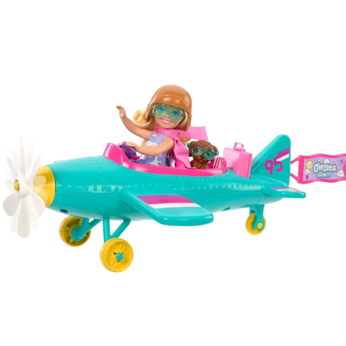 MATTEL Barbie - Juguete avión biplaza con hélice giratoria y accesorios ㅤ* Muñecas