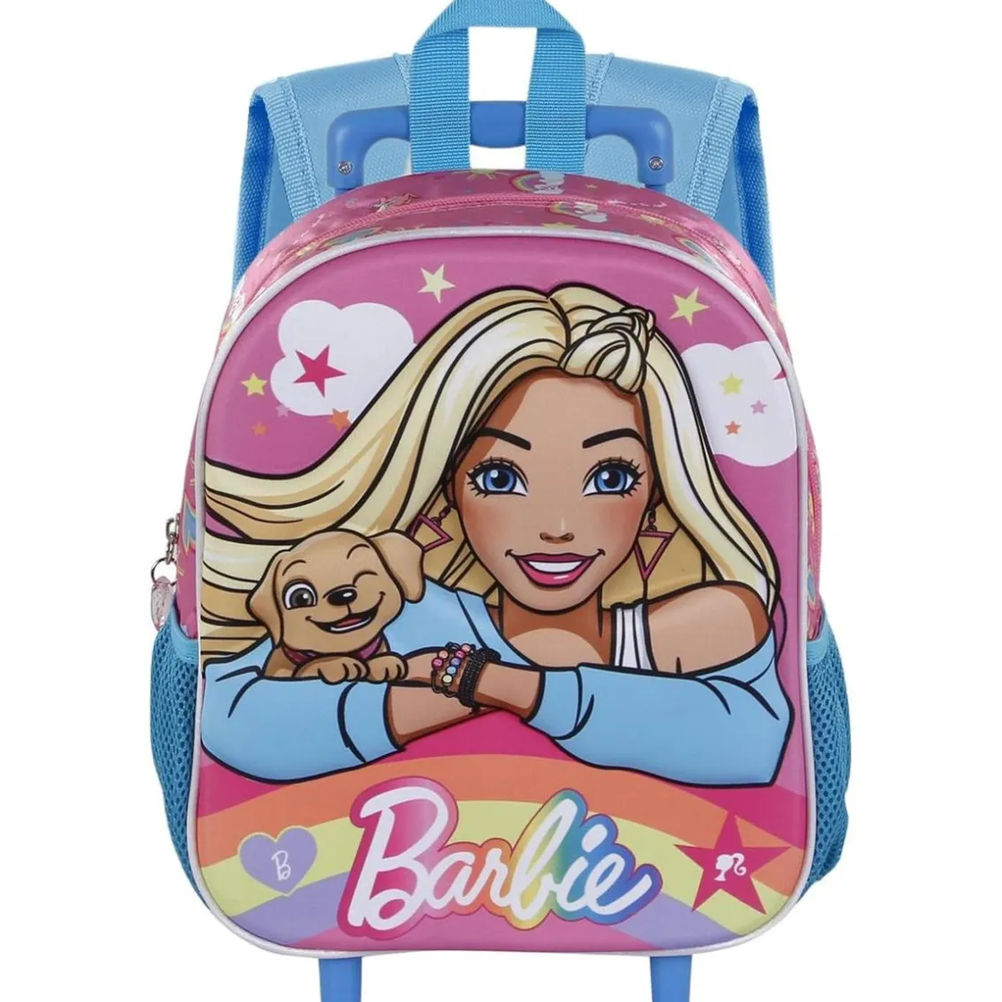 KARACTER MANIA Barbie - Mochila infantil 3D con ruedas, Rosa ㅤ* Material Escolar