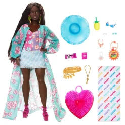 MATTEL Barbie - Muñeca articulada con conjunto de moda y accesorios de viaje ㅤ
