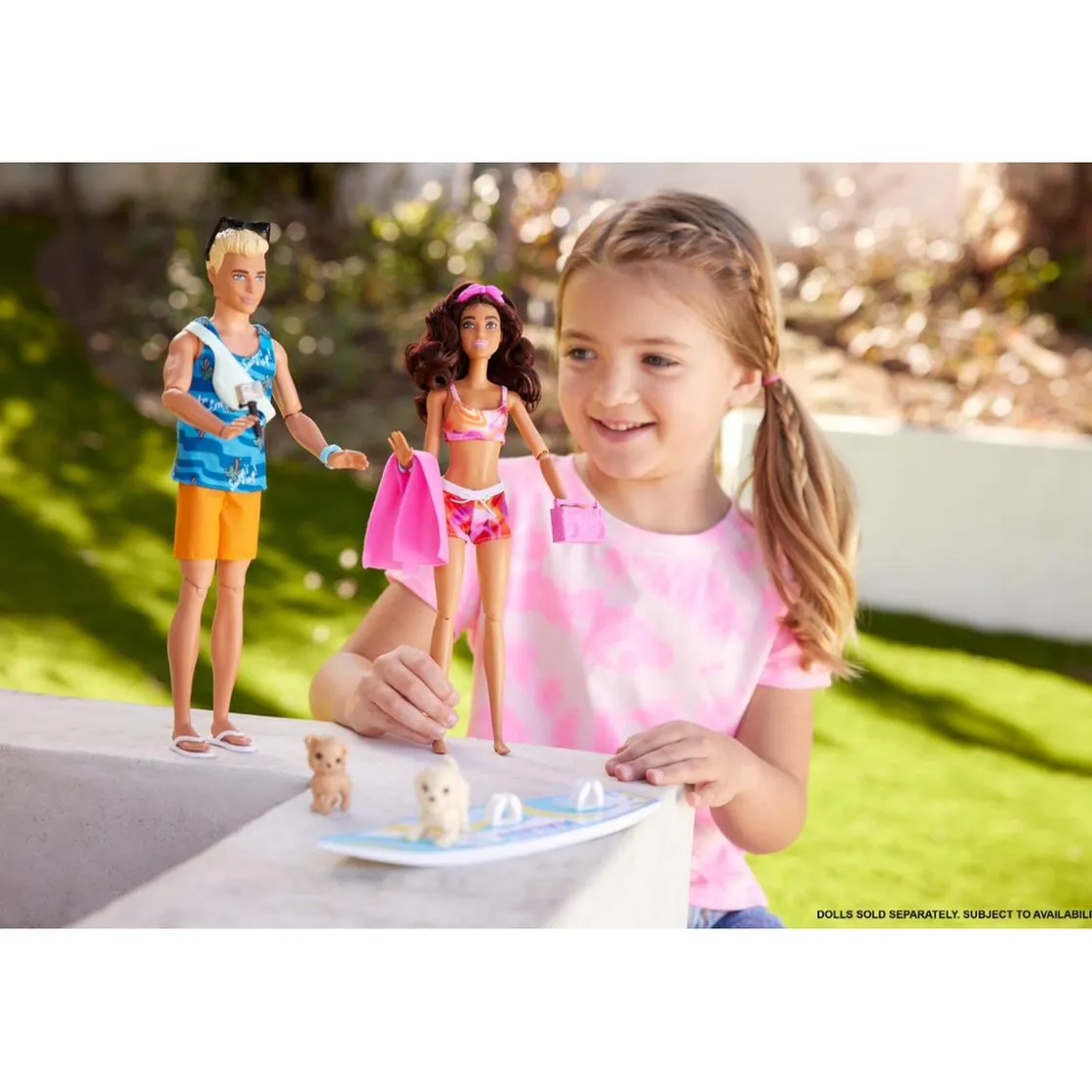MATTEL Barbie - Muñeca Barbie con tabla de surf y accesorios ㅤ* Muñecas