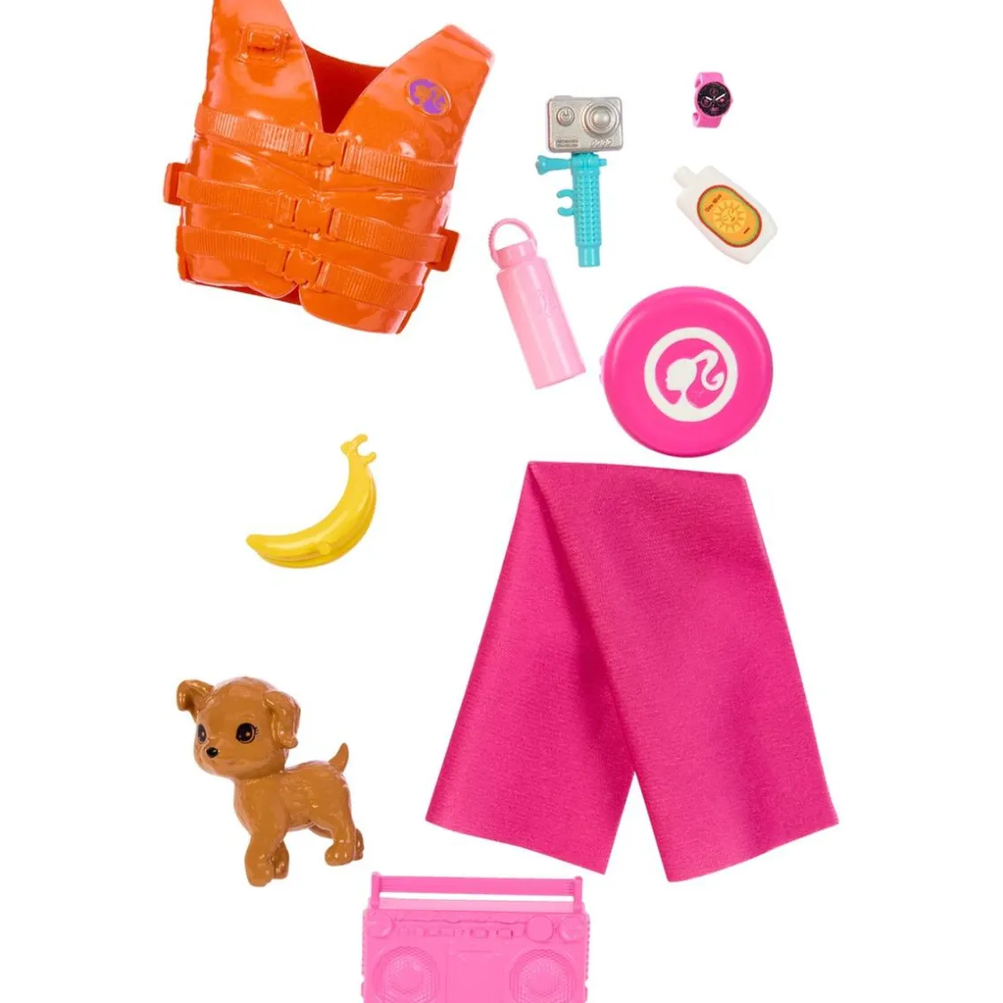 MATTEL Barbie - Muñeca Barbie con tabla de surf y accesorios ㅤ* Muñecas