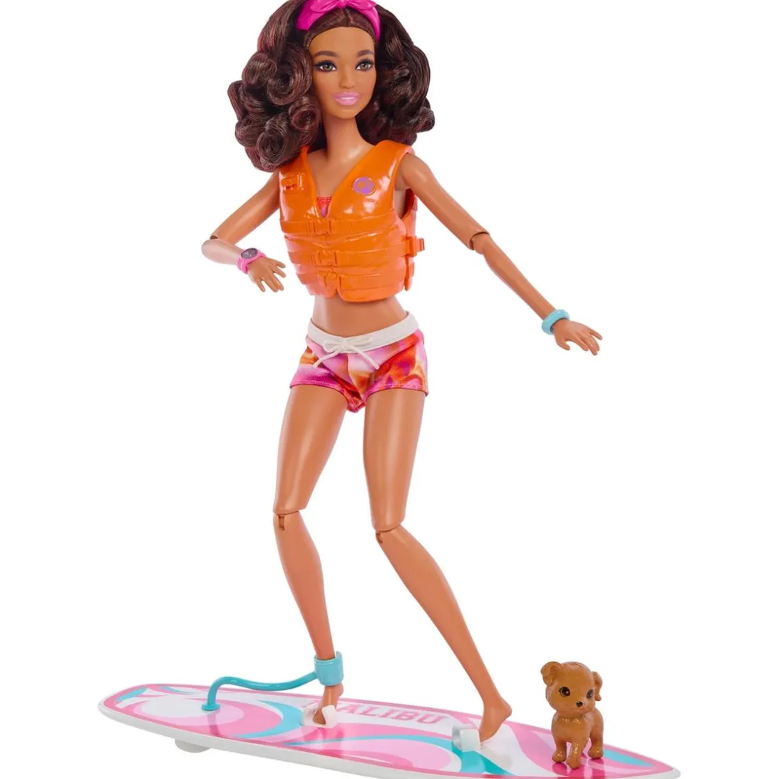 MATTEL Barbie - Muñeca Barbie con tabla de surf y accesorios ㅤ* Muñecas
