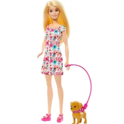 MATTEL Barbie - Muñeca Barbie con cachorros y accesorios de mascotas ㅤ* Muñecas