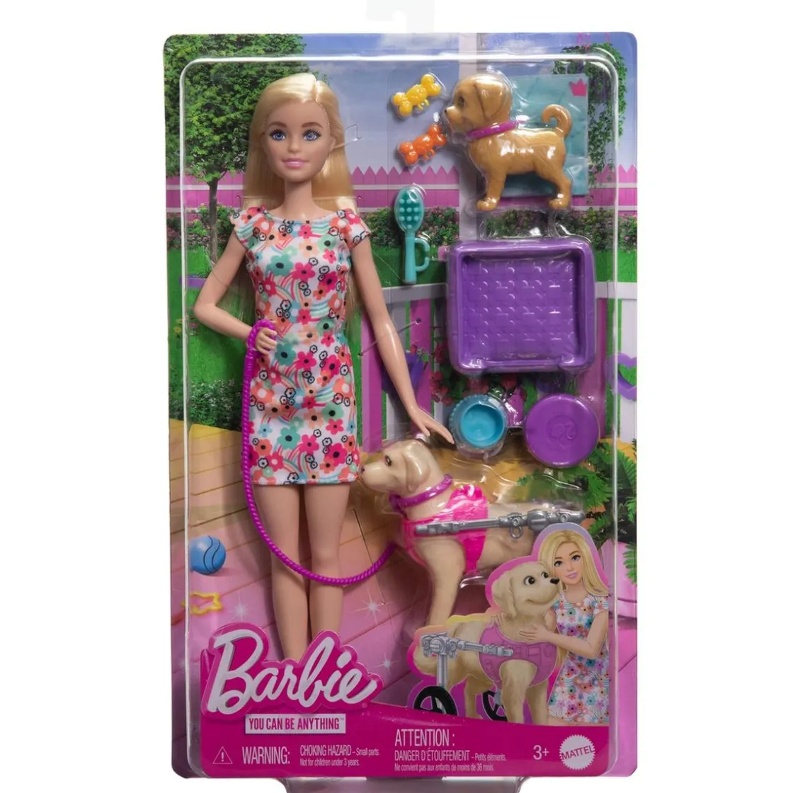 MATTEL Barbie - Muñeca Barbie con cachorros y accesorios de mascotas ㅤ* Muñecas