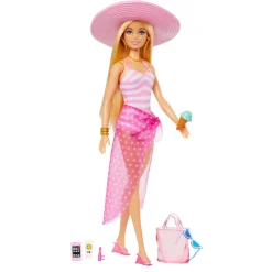 MATTEL Barbie - Muñeca Barbie Día en la playa ㅤ