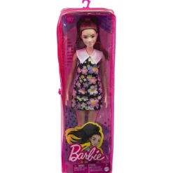 MATTEL Barbie - Muñeca Barbie Fashionista con vestido de margaritas y audífono ㅤ