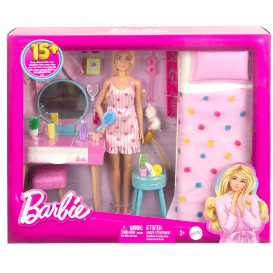 MATTEL Barbie - Muñeca con dormitorio y accesorios incluidos ㅤ* Muñecas