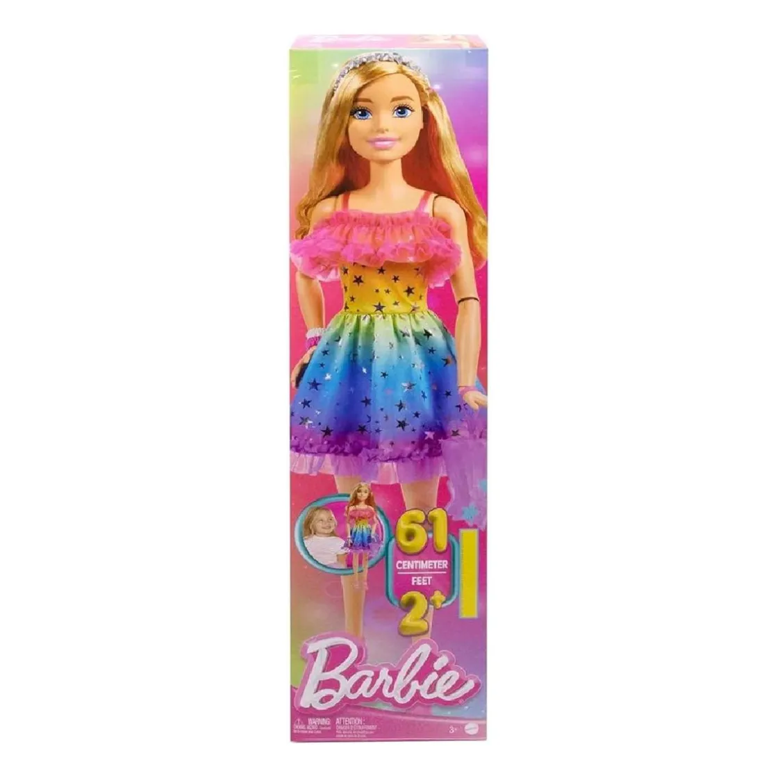 MATTEL Barbie - Muñeca de 71 cm con vestido arcoíris* Muñecas