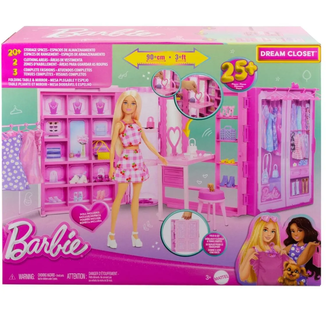 MATTEL Barbie - Muñeca fashion dream closet con ropa* Muñecas