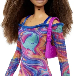 MATTEL Barbie - Muñeca Fashionista con vestido estampado mármol y accesorios de moda ㅤ* Muñecas