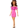 MATTEL Barbie - Muñeca Fashionista con Vestido Rosa y Pelo Ondulado ㅤ