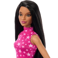 MATTEL Barbie - Muñeca Fashionista con Vestido Rosa Metálico ㅤ