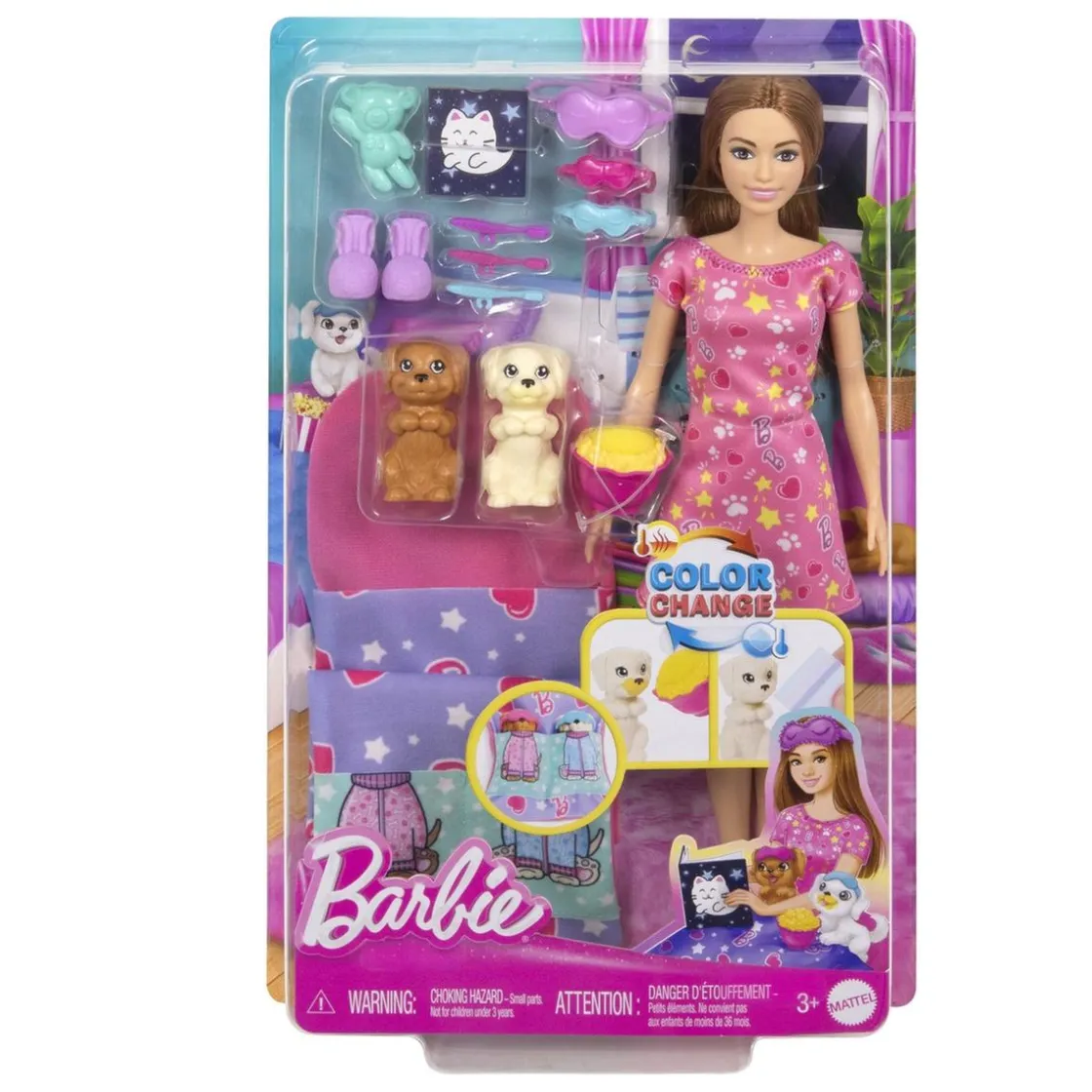 MATTEL Barbie - Muñeca fiesta de pijamas y cachorro* Muñecas