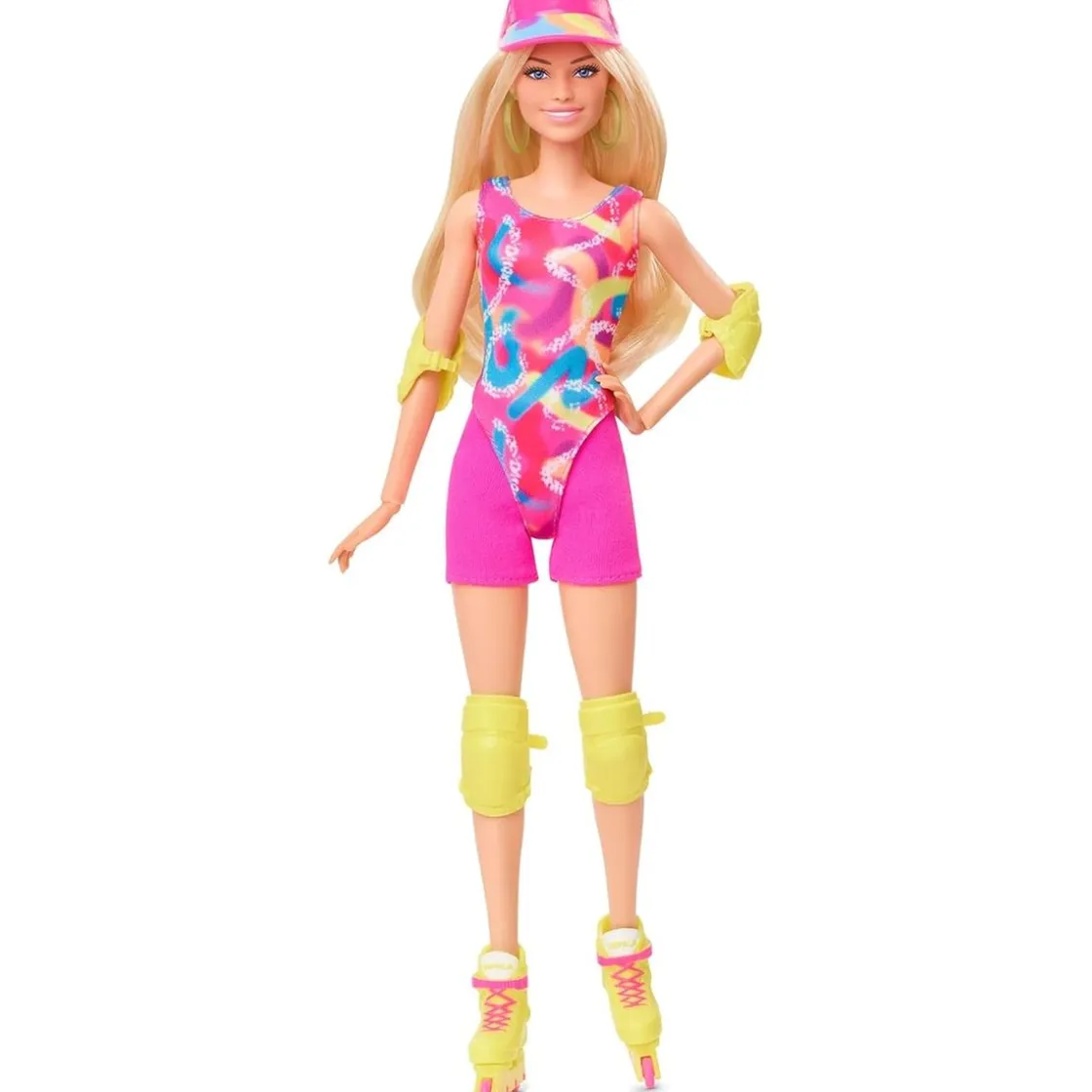 MATTEL Barbie - Muñeca Patinadora con Outfit Neón y Accesorios ㅤ