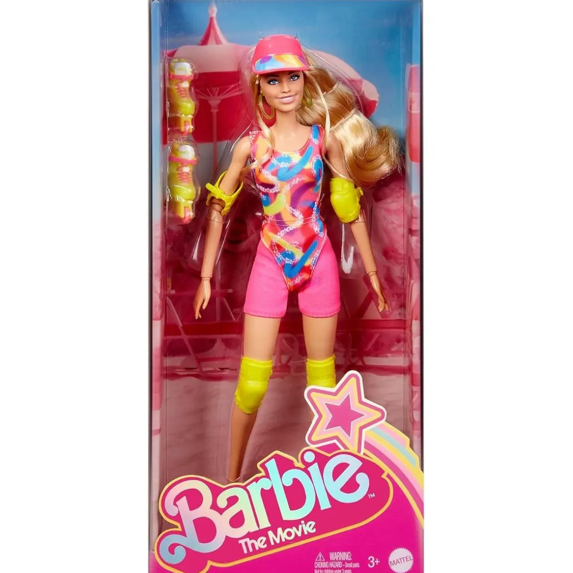MATTEL Barbie - Muñeca Patinadora con Outfit Neón y Accesorios ㅤ