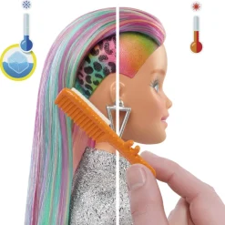 BARBIE - Muñeca Pelo arcoíris y leopardo