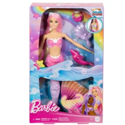 MATTEL Barbie - Muñeca sirena cambio de color con delfín y accesorios ㅤ* Muñecas