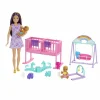 MATTEL Barbie - Muñeca Skipper canguro con gemelos y accesorios