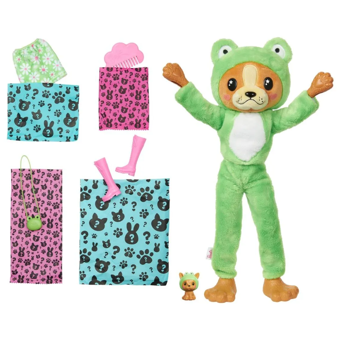 MATTEL Barbie - Muñeca Sorpresa con Disfraz de Cachorro Rana y Accesorios (Varios modelos) ㅤ* Muñecas