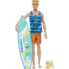 MATTEL Barbie - Muñeco Ken con tabla de surf ㅤ
